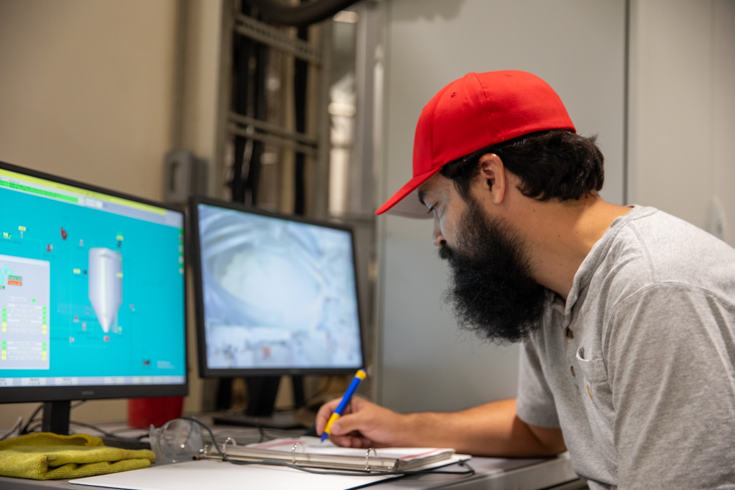 at the control center